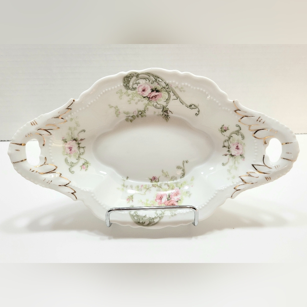 Vintage O&E.G., Floral Plate, Dish, 1800's - 1900s, Austria, Porcelain, China.